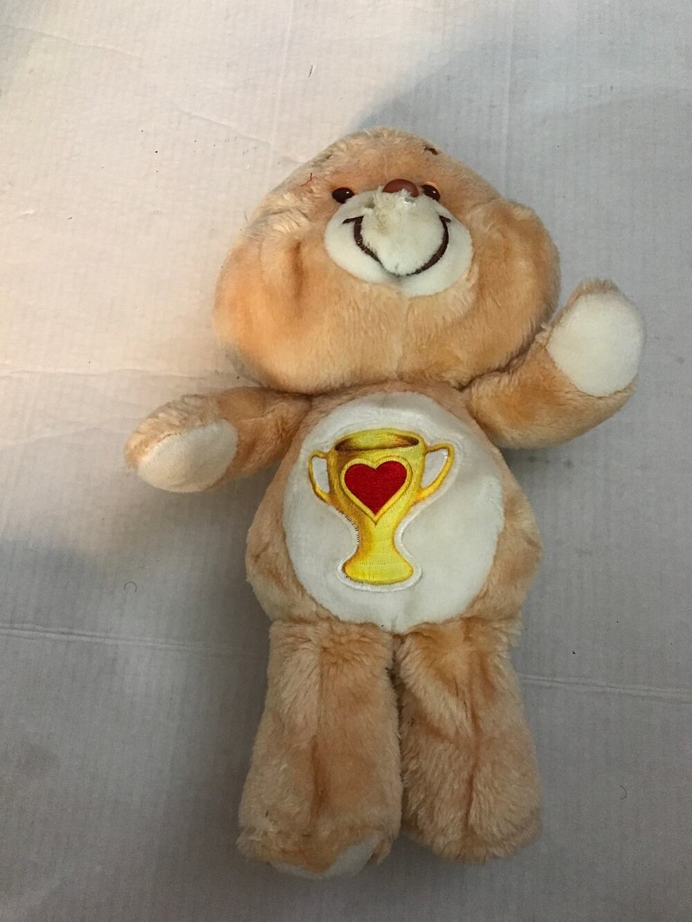 Care Bear Champ Trophy 1985 Vintage Damaged Kidcore Plush Stuffed Animals Toys